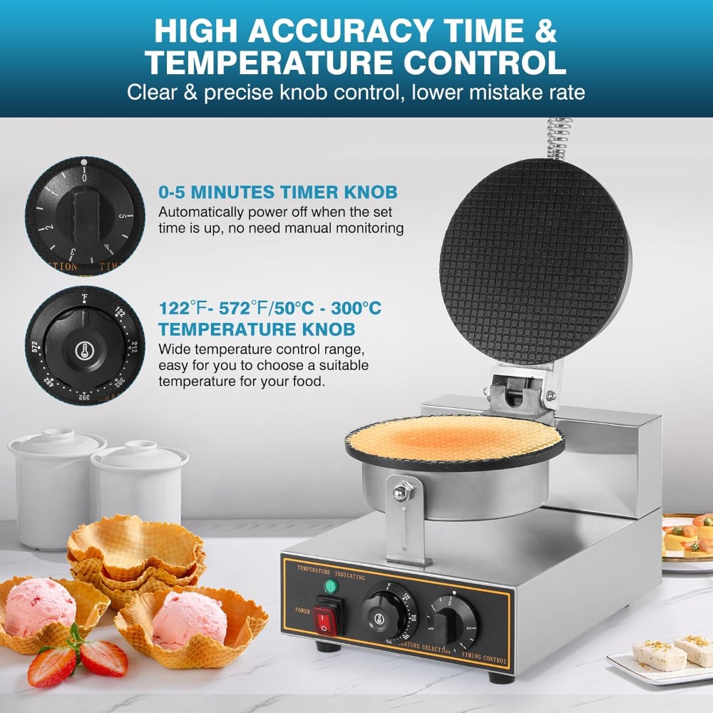1200W Commercial Waffle Cone M - огляд і ціна Waffle Cone Maker