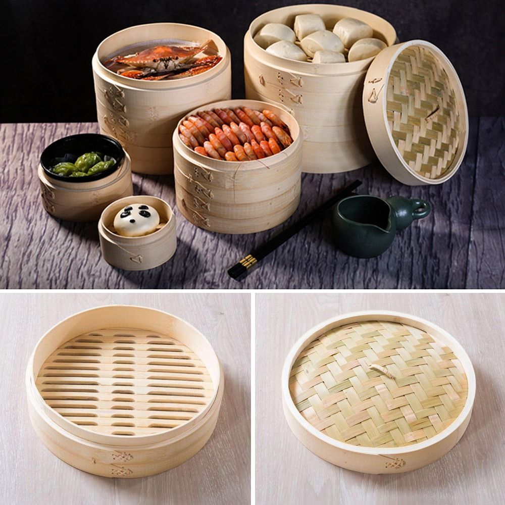 Bamboo Steamer Basket with Lid - огляд і ціна Bao Steamer Bamboo
