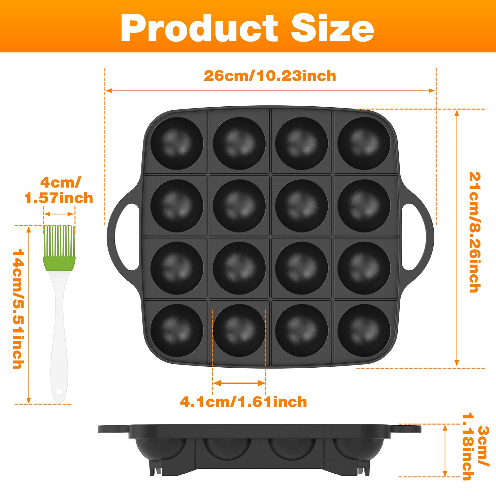 Takoyaki Pan 16 Hole Octopus B - огляд і ціна Takoyaki Grill Plate