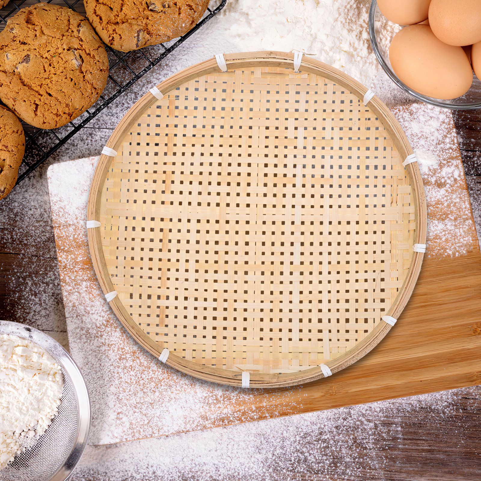 35Cm Round Bamboo Sieve Basket - огляд і ціна Dim Sum Basket