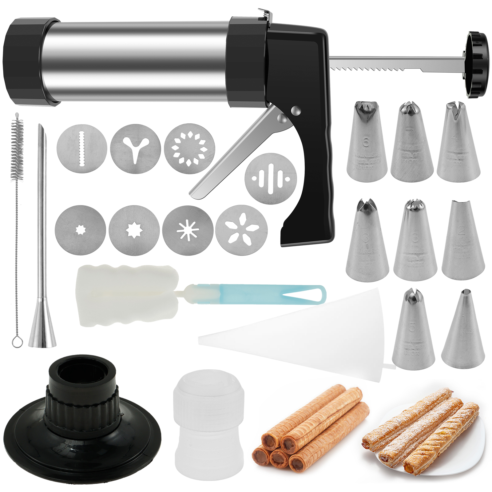 Stainless Steel Cookie Gun Chu - огляд і ціна Churros Maker Gun
