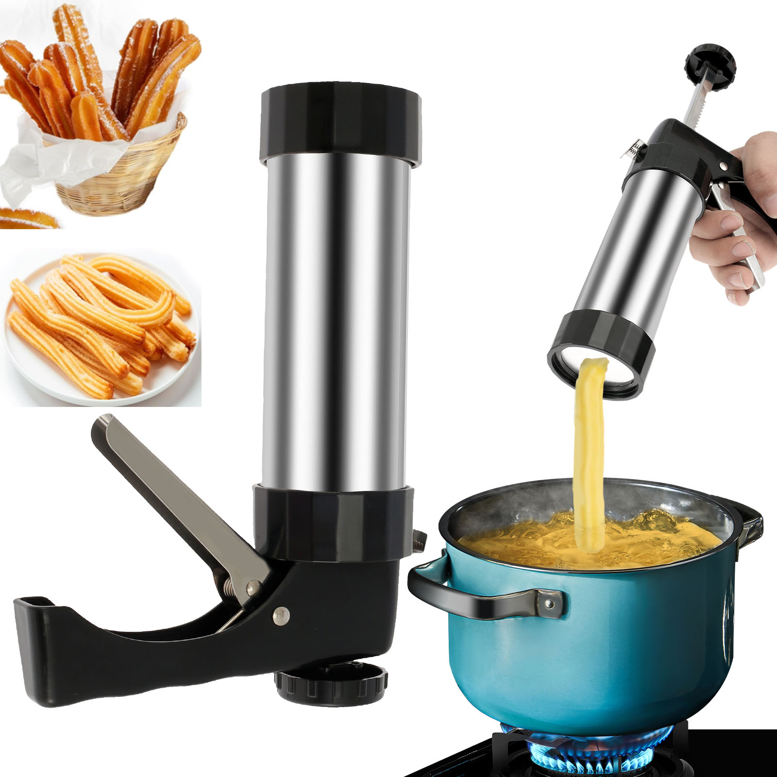 Cookie Press Gun Kit Stainless - огляд і ціна Churros Maker Gun