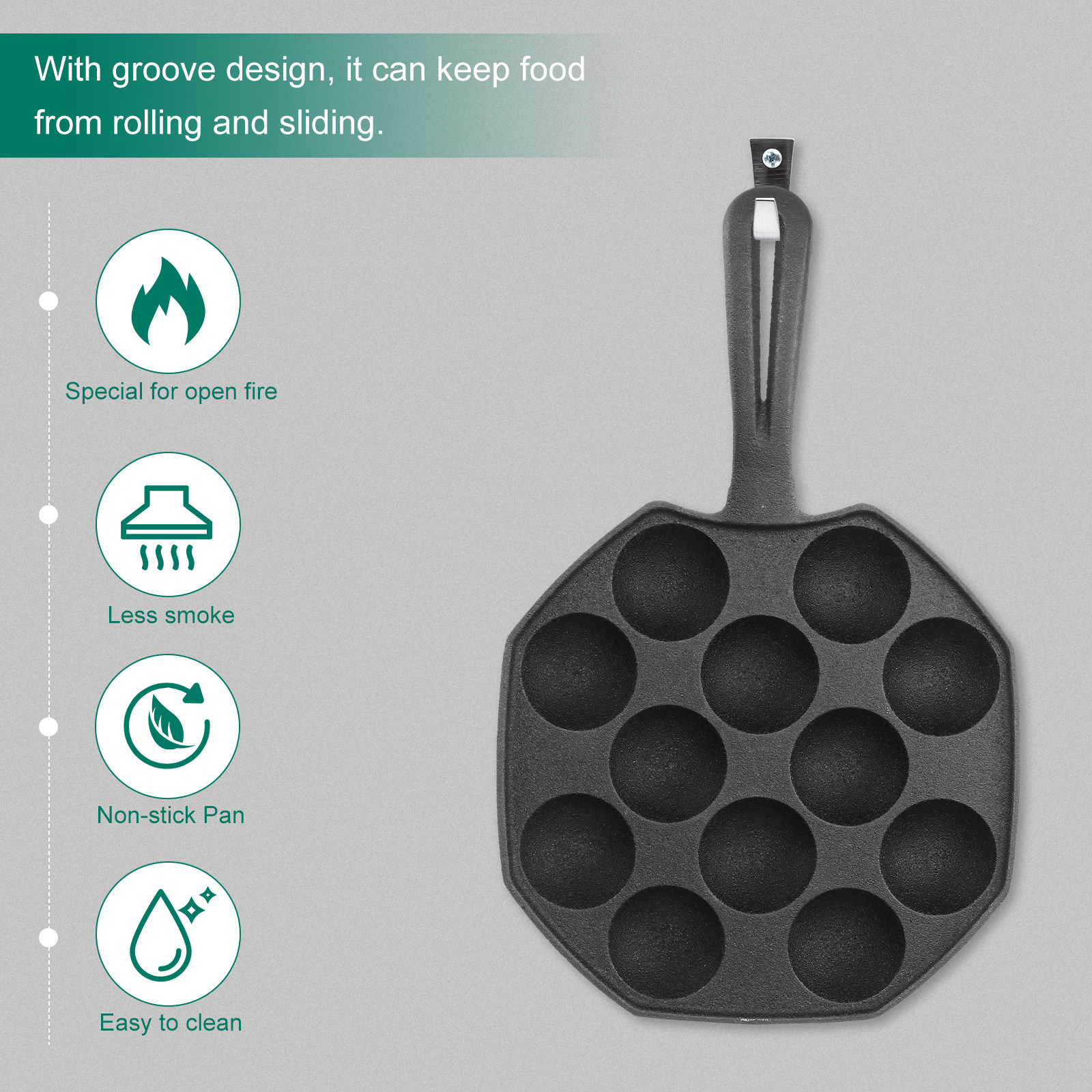 Takoyaki Pan 12 Molds Cast Iro - огляд і ціна Takoyaki Grill Plate