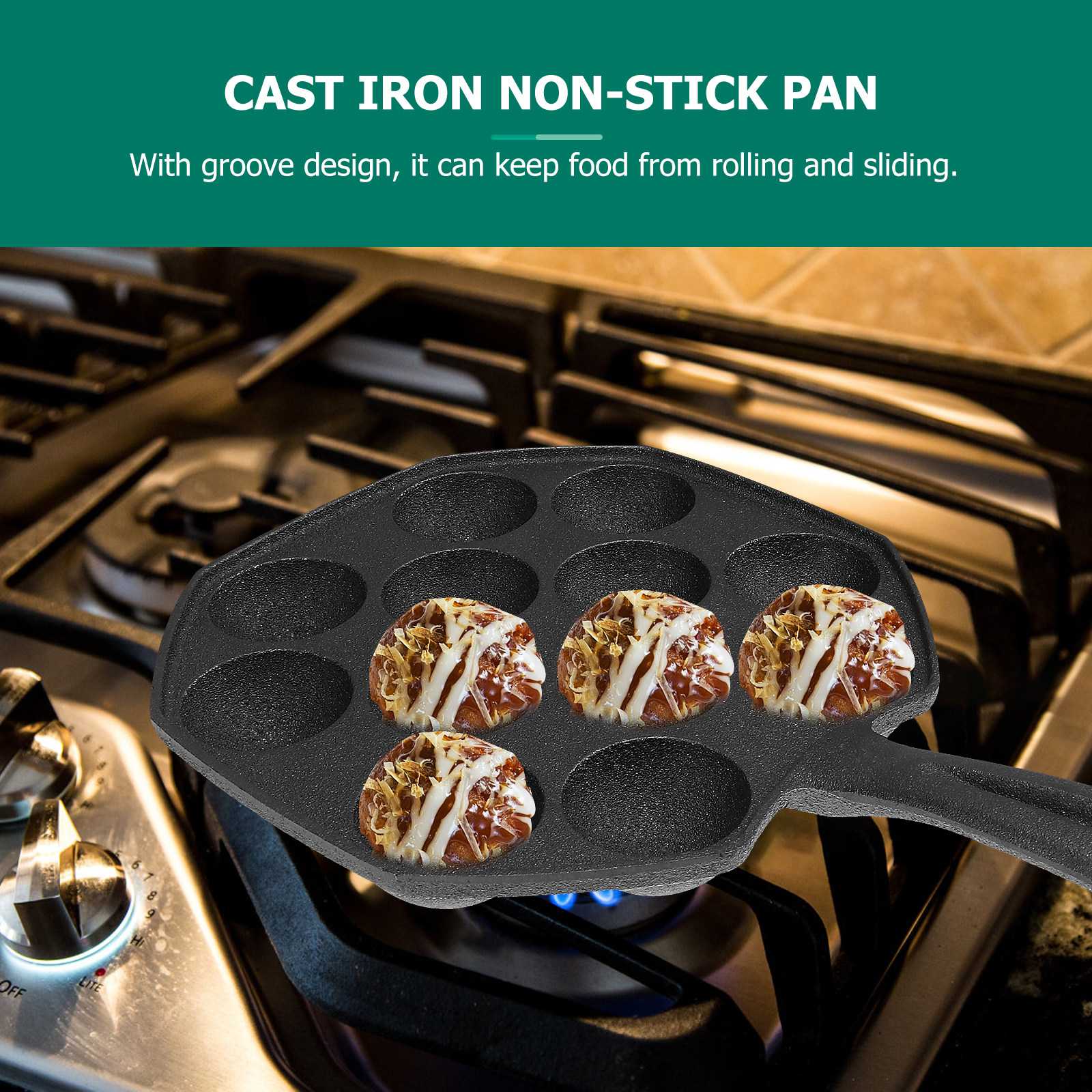 Takoyaki Pan 12 Molds Cast Iro - огляд і ціна Takoyaki Grill Plate