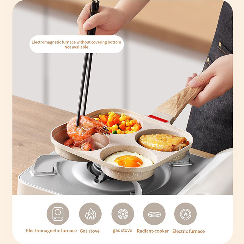 Four Hole Frying Pan With Lid  - огляд і ціна Mini Pancake Griddle